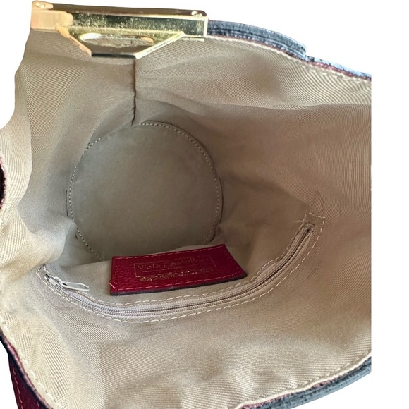 Viola Castellani Italy Red Genuine Leather Bucket Bag - Picture 8 of 8